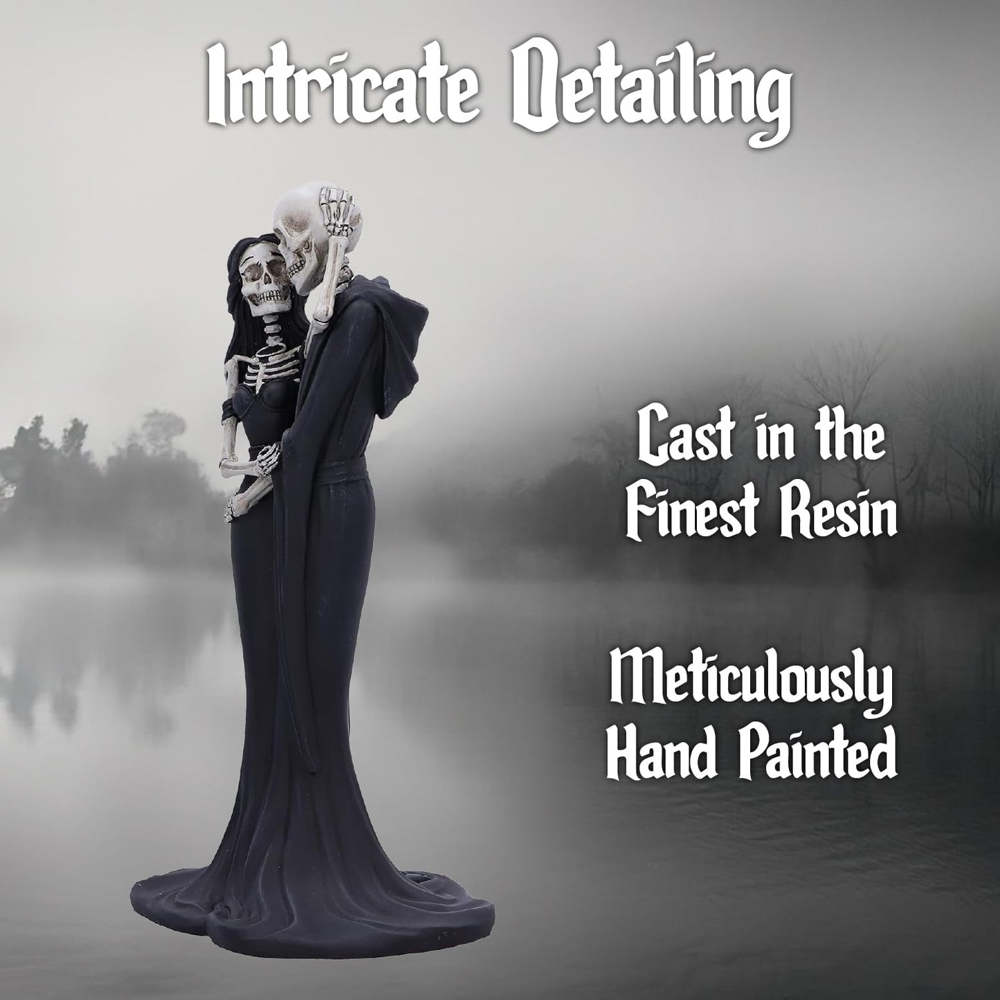 Eternal Embrace Gothic Skeletons Figurine 24cm Polyresin Painted Statue 11