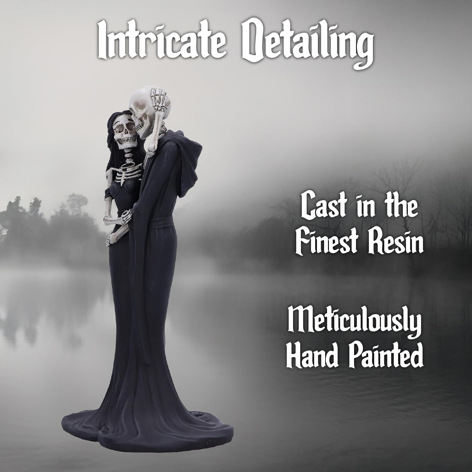 Eternal Embrace Gothic Skeletons Figurine 24cm Polyresin Painted Statue 11