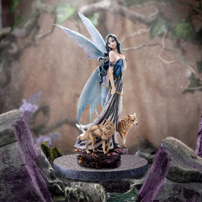 Lina Small Fairy Figurine with Wolves and Forest Detail 26.5cm 7
