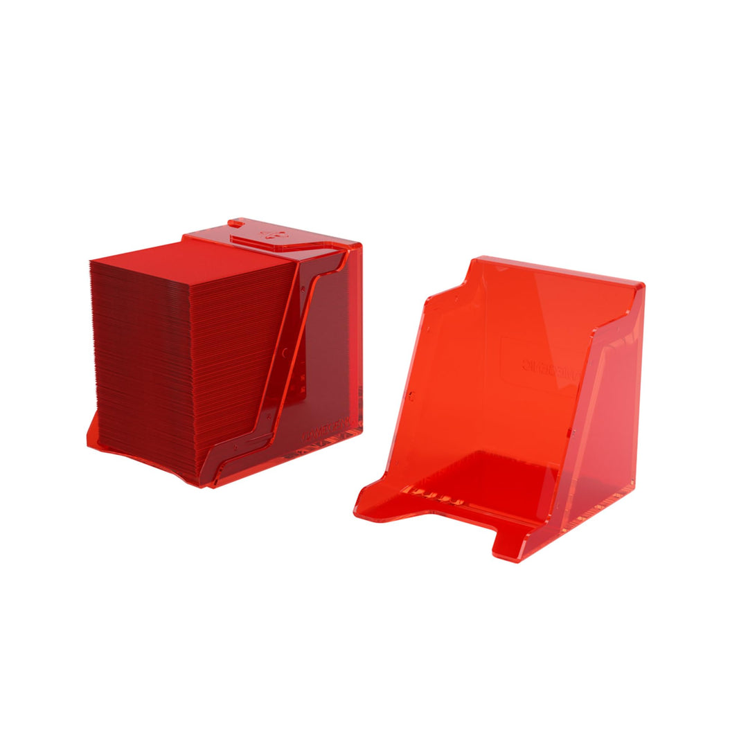Gamegenic Bastion 100+ XL Deck Box - Compact, Secure, and Perfectly Organized for Your Trading Cards! Safely Protects 100+ Double-Sleeved Cards, Red Color, Made