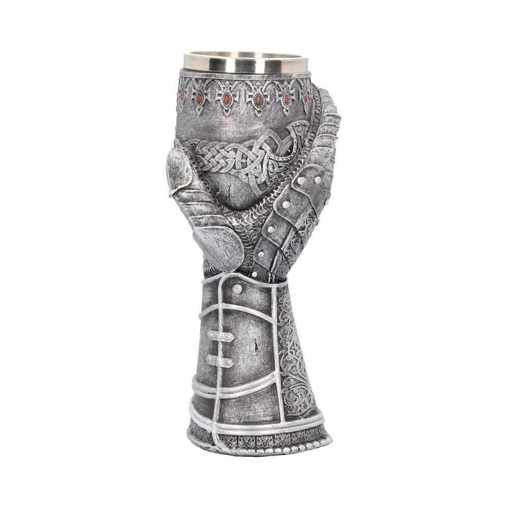 Medieval Knight Gauntlet Wine Goblet Hand Painted 23cm