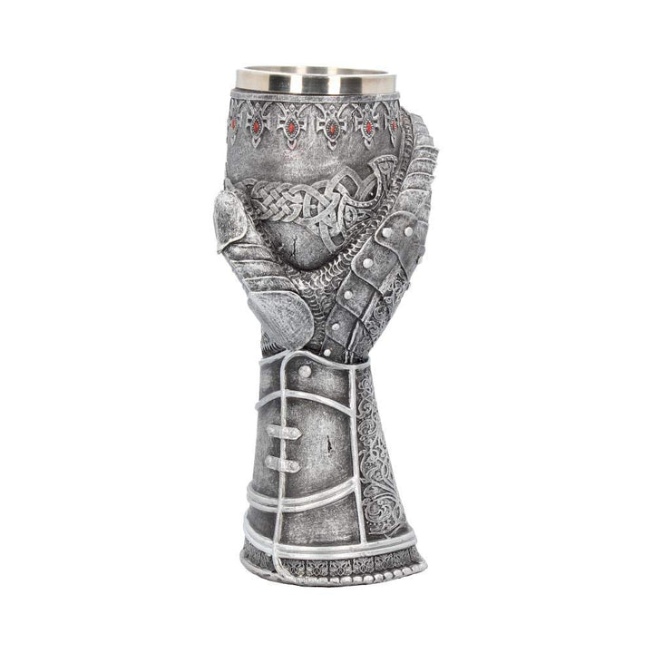 Medieval Knight Gauntlet Wine Goblet Hand Painted 23cm
