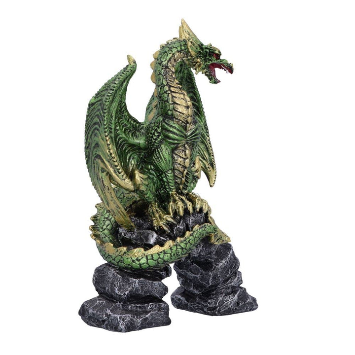 Haranu Green Metallic Dragon Figurine 15.5cm