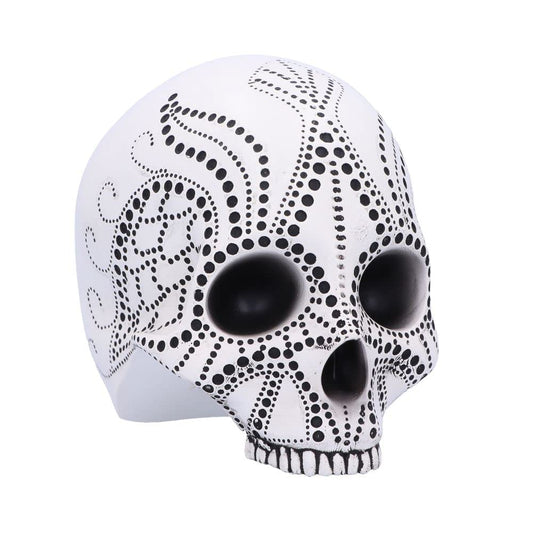 Pointilist Skull Figurine Large 13.8cm 2
