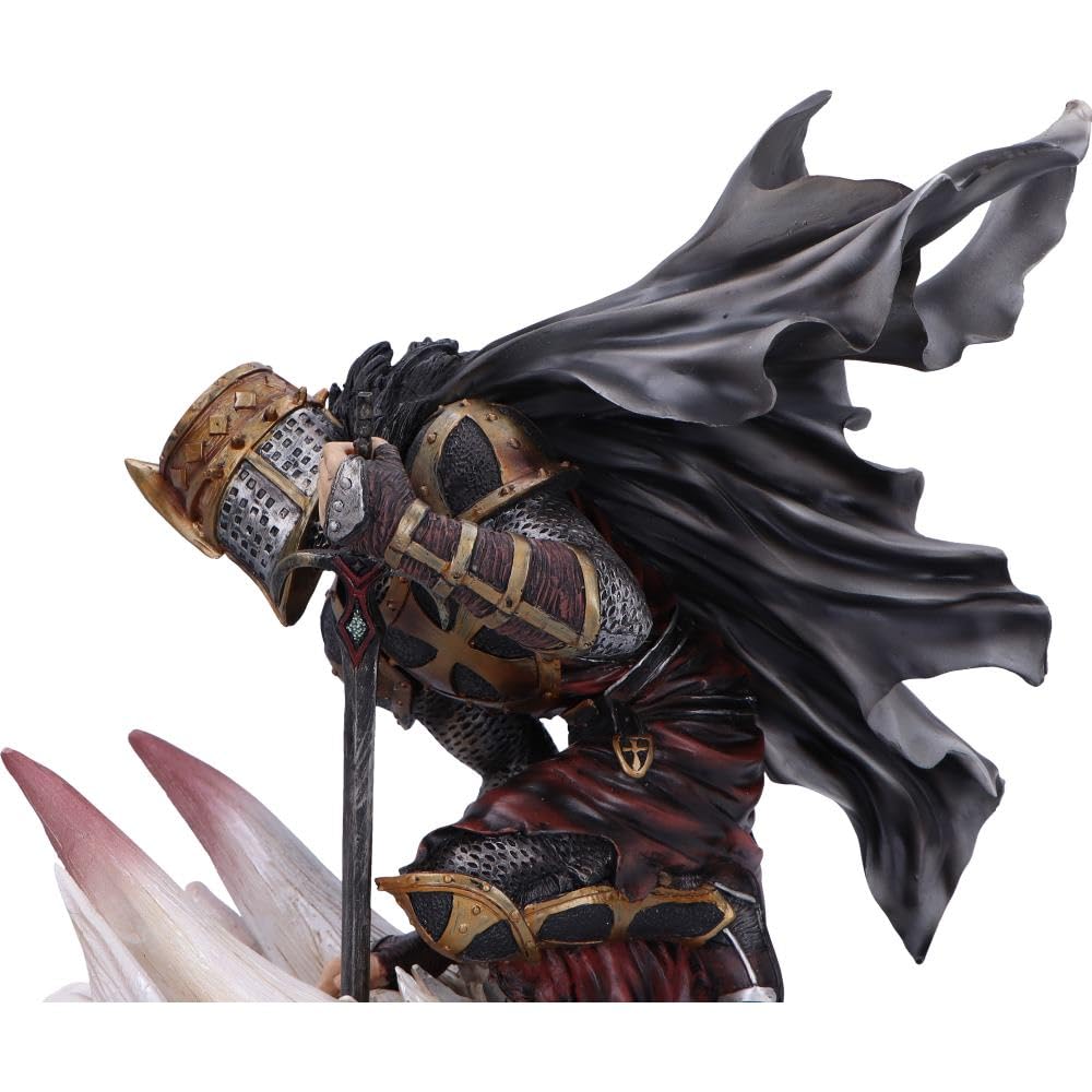The Price of Valour Kneeling Knight with Slain Dragon Figurine 34.5cm 5