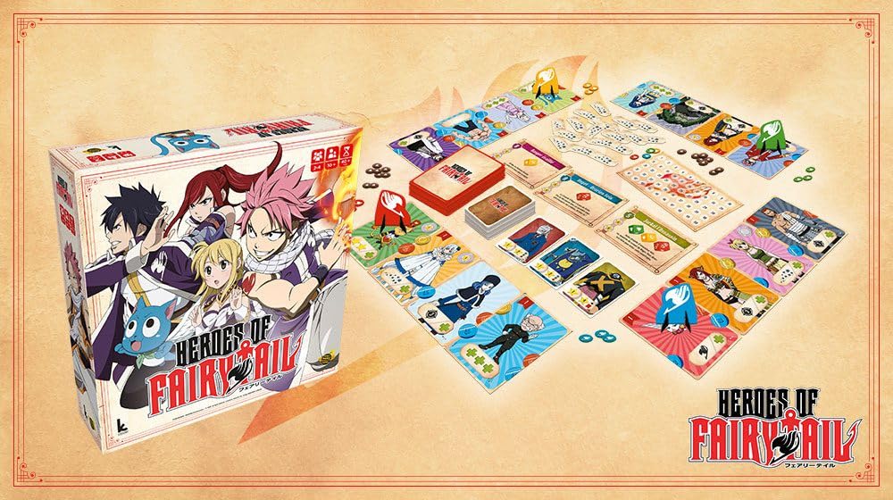 Japanime Games Heroes of Fairy Tail | from The Publisher of Champions of Midgard | Assemble Your Team and Become The Hero Fiore Deserves | 2-4 Players | 15-30 Min | Ages 10+