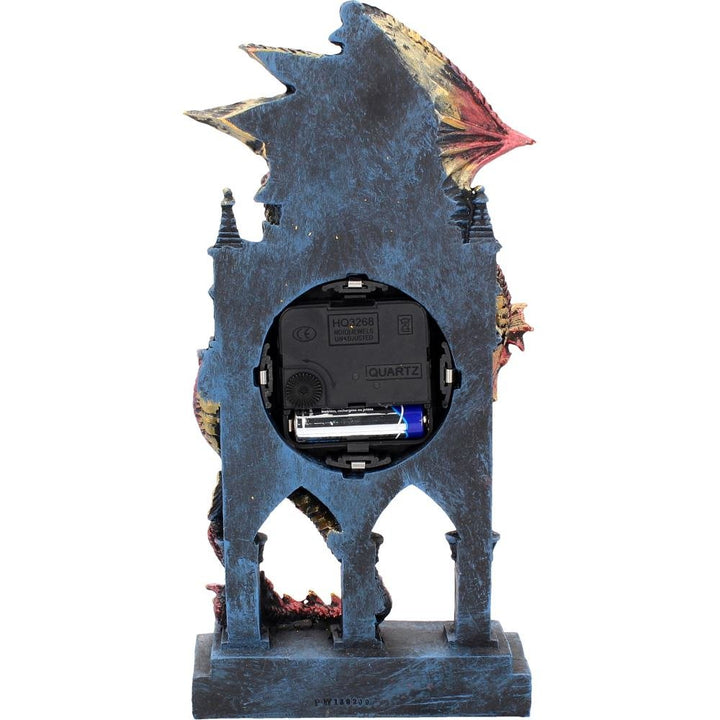 Red Dragon Gothic Fantasy Time Guardian Clock 27.5cm