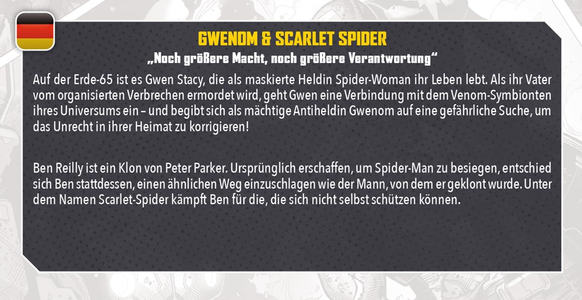 Atomic Mass Games Marvel: Crisis Protocol Gwenom & Scarlet Spider Character Pack - Unleash Alternate Universe Heroes! Tabletop Superhero Game, Ages 14+, 2 Players, 90 Min Playtime, Made 2