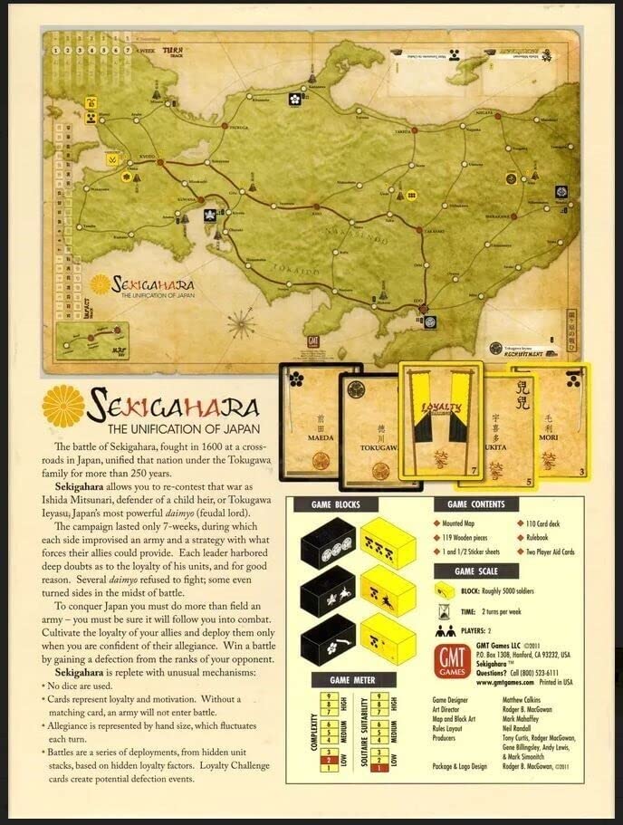 Sekigahara the Unification of Japan Board Game by GMT Games 2