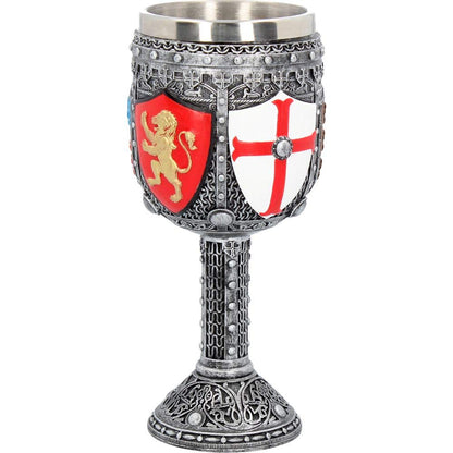 English Three Lions Shield St George Henry IV Wine Goblet 17cm 5