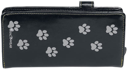 Black Lucky Cat Purse Embossed Eye Tail Wallet Large 18.5cm 4