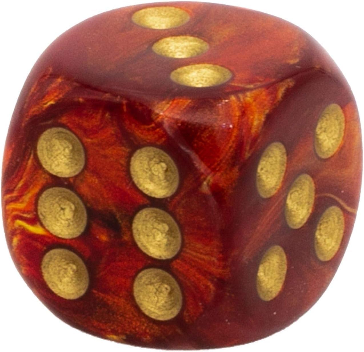 Chessex DND Dice Set-Chessex D&D Dice-12mm Scarab Scarlet and Gold Plastic Polyhedral Dice Set-Dungeons and Dragons Dice ludes 36 Dice – D6, Various (CHX27814) 6