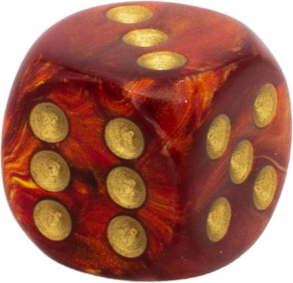 Chessex DND Dice Set-Chessex D&D Dice-12mm Scarab Scarlet and Gold Plastic Polyhedral Dice Set-Dungeons and Dragons Dice ludes 36 Dice – D6, Various (CHX27814) 6