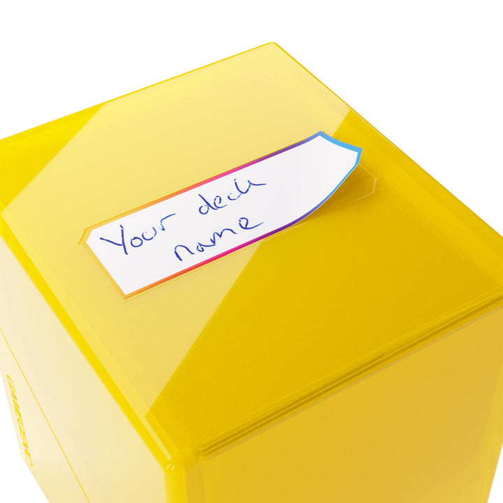 Gamegenic Bastion 100+ XL Deck Box - Compact, Secure, and Perfectly Organized for Your Trading Cards! Safely Protects 100+ Double-Sleeved Cards, Yellow Color, Made