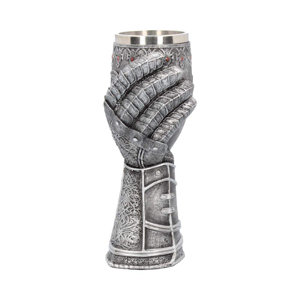 Medieval Knight Gauntlet Wine Goblet Hand Painted 23cm