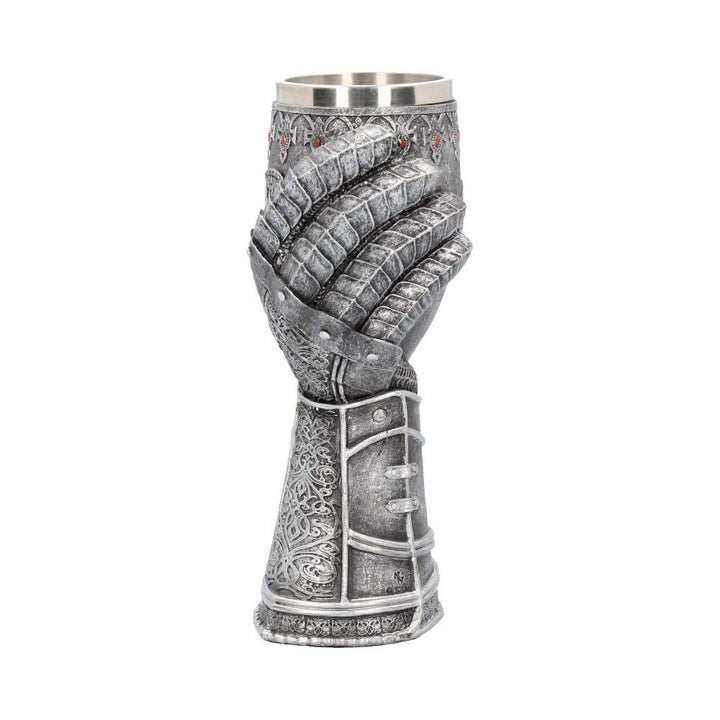 Medieval Knight Gauntlet Wine Goblet Hand Painted 23cm