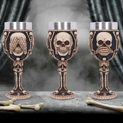 Three Wise Skeletons Goblet 20cm Skeleton 5