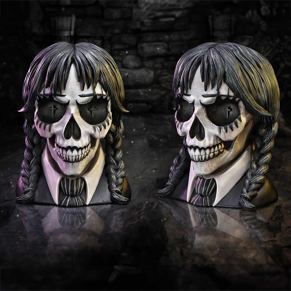 Dark Glare Gothic School Girl Skull by Nemesis Now 16cm
