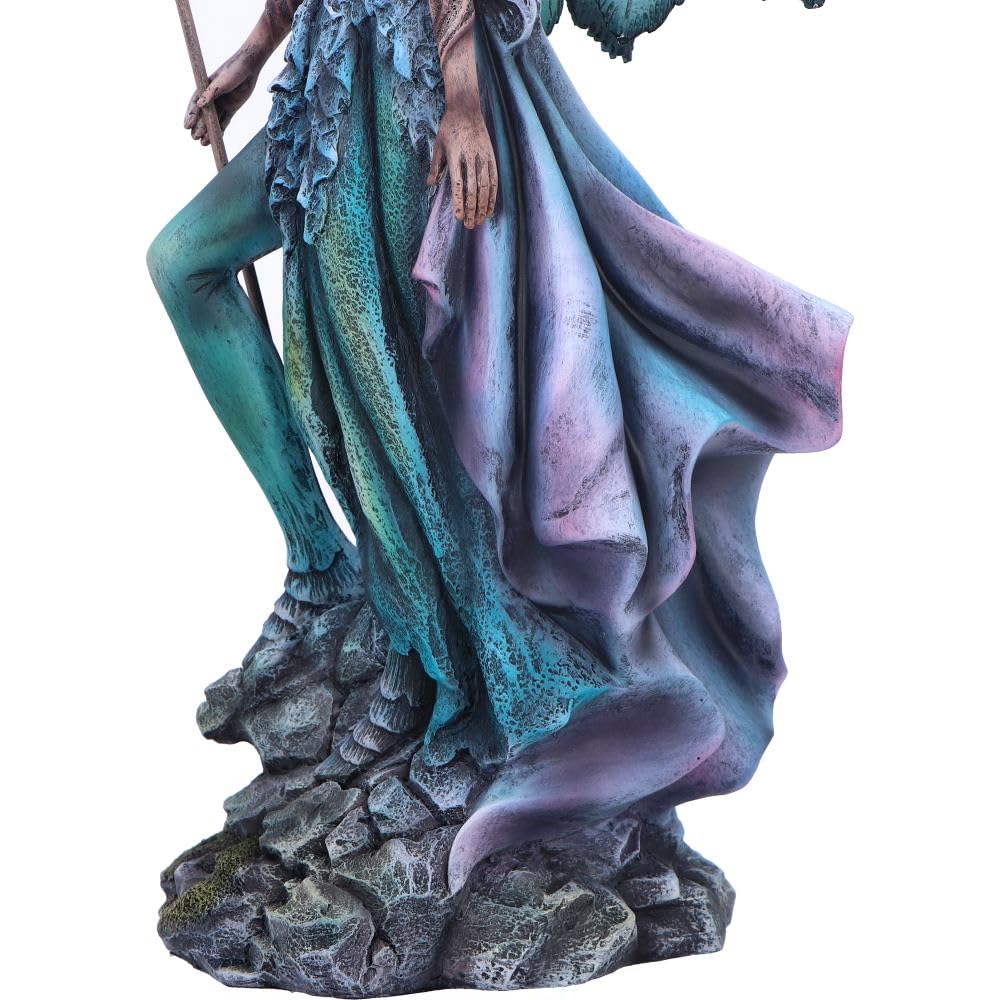 Warden of the Night Sky Fairy Figurine with Moon Staff and Wings 6