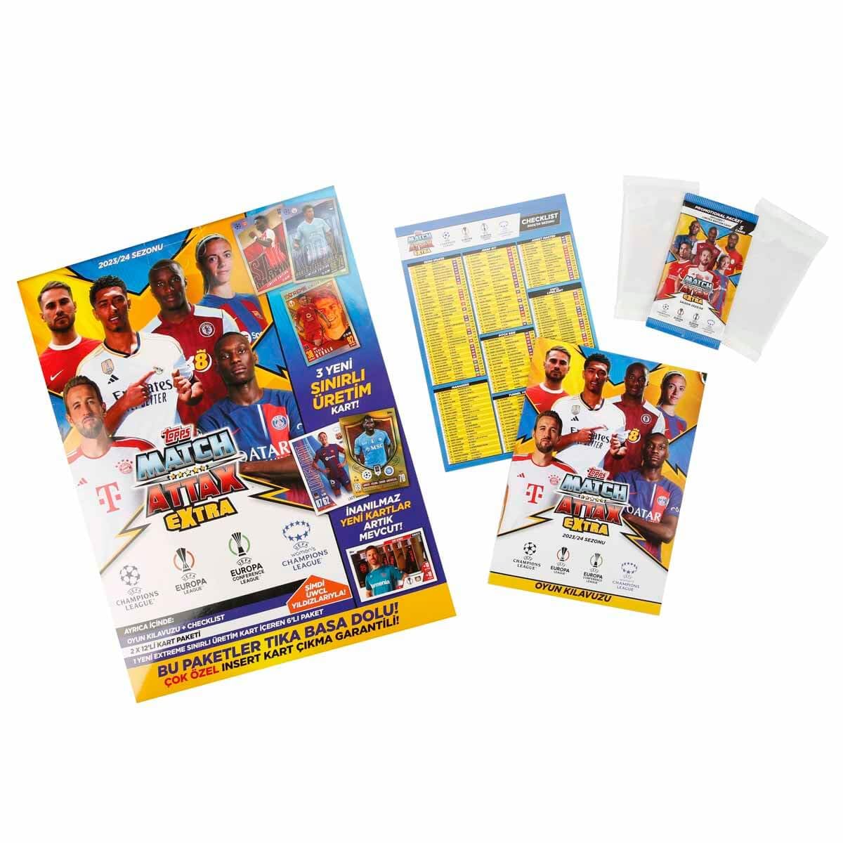 Topps 2023-24 Match Attax Extra Champions League Cards - Starter Pack (Album, 24 Cards + 2 LE) 2