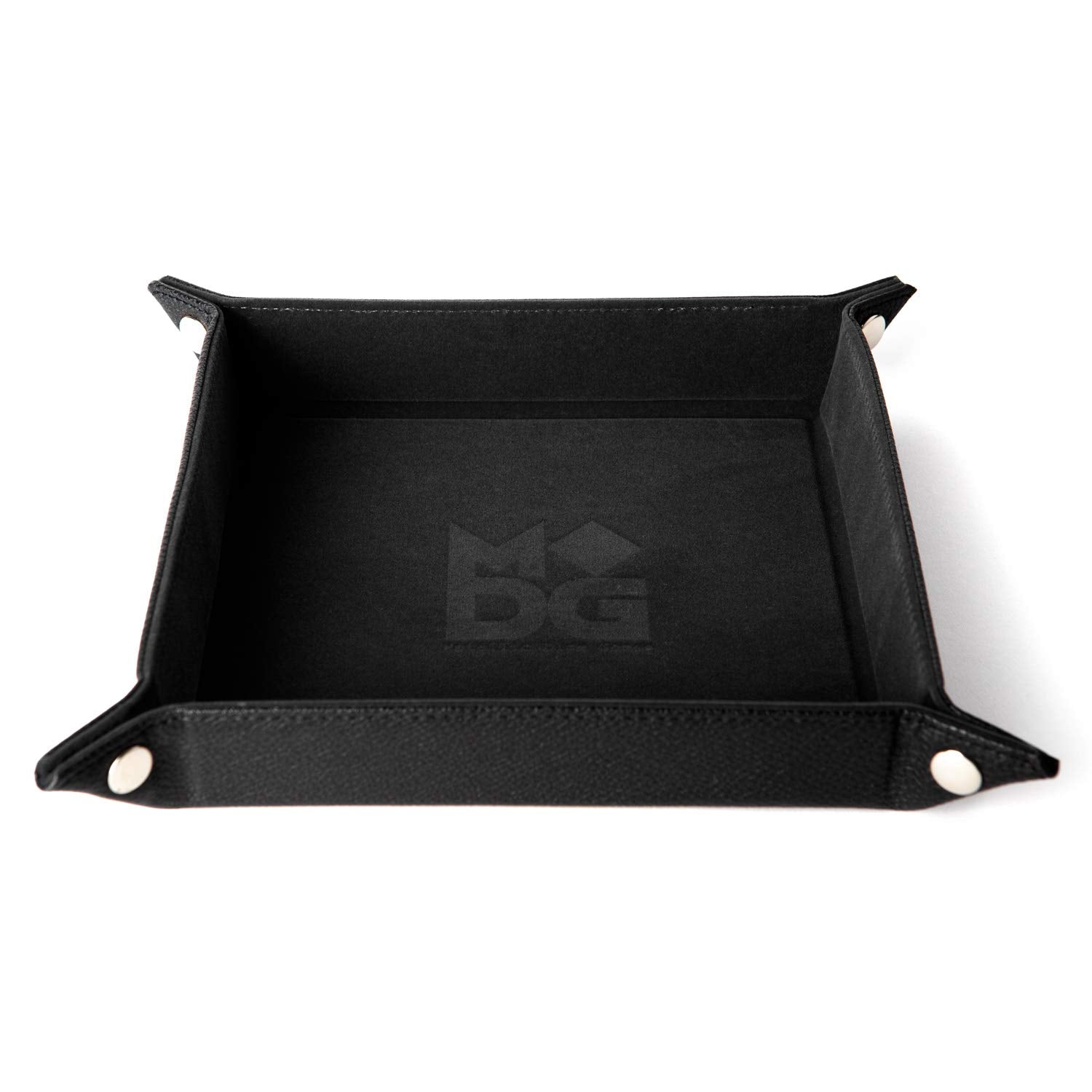 Velvet Dice Tray with Leather Backing, Black 1