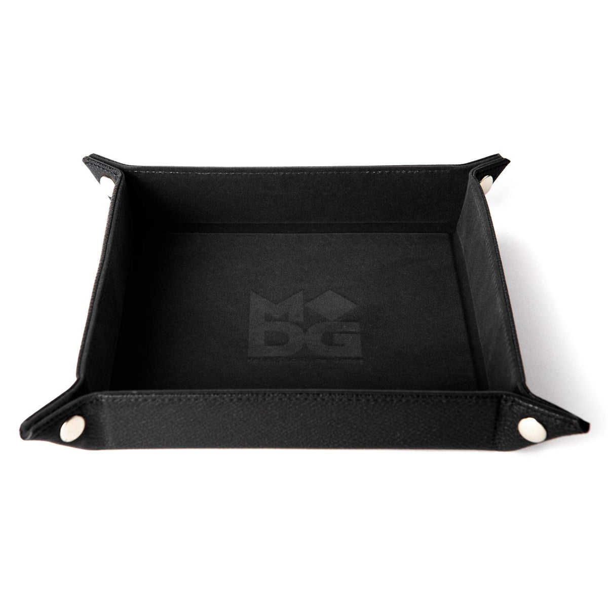 Velvet Dice Tray with Leather Backing, Black 1