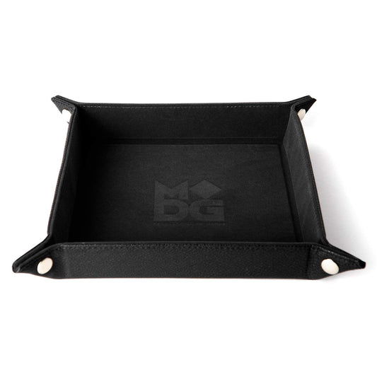 Velvet Dice Tray with Leather Backing, Black 1