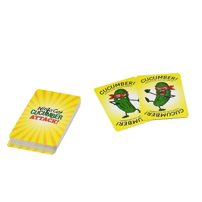 Moonsprocket Games Ninja Cat Cucumber Attack! Card Game - Fast-Paced Slap-Happy Game of Weapon-Wielding Ninja Cats, Fun for Family Game Night, Ages 5+, 2-4 Players, 13-30 Minute Playtime, Made 4