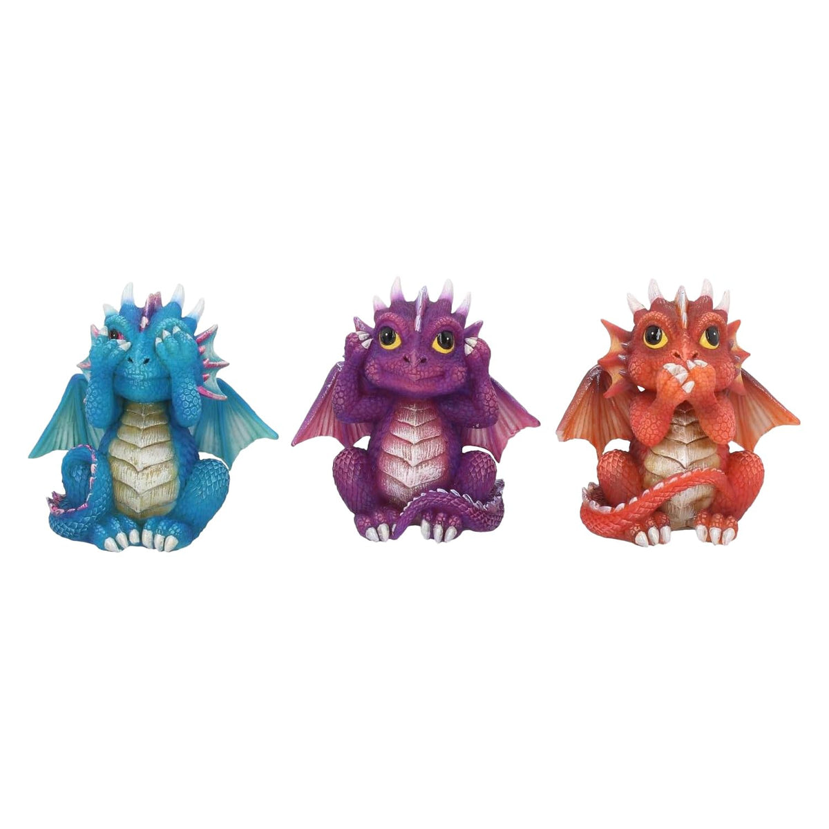 Three Wise Dragonlings Figurines Dragon Ornaments 8.5cm 2