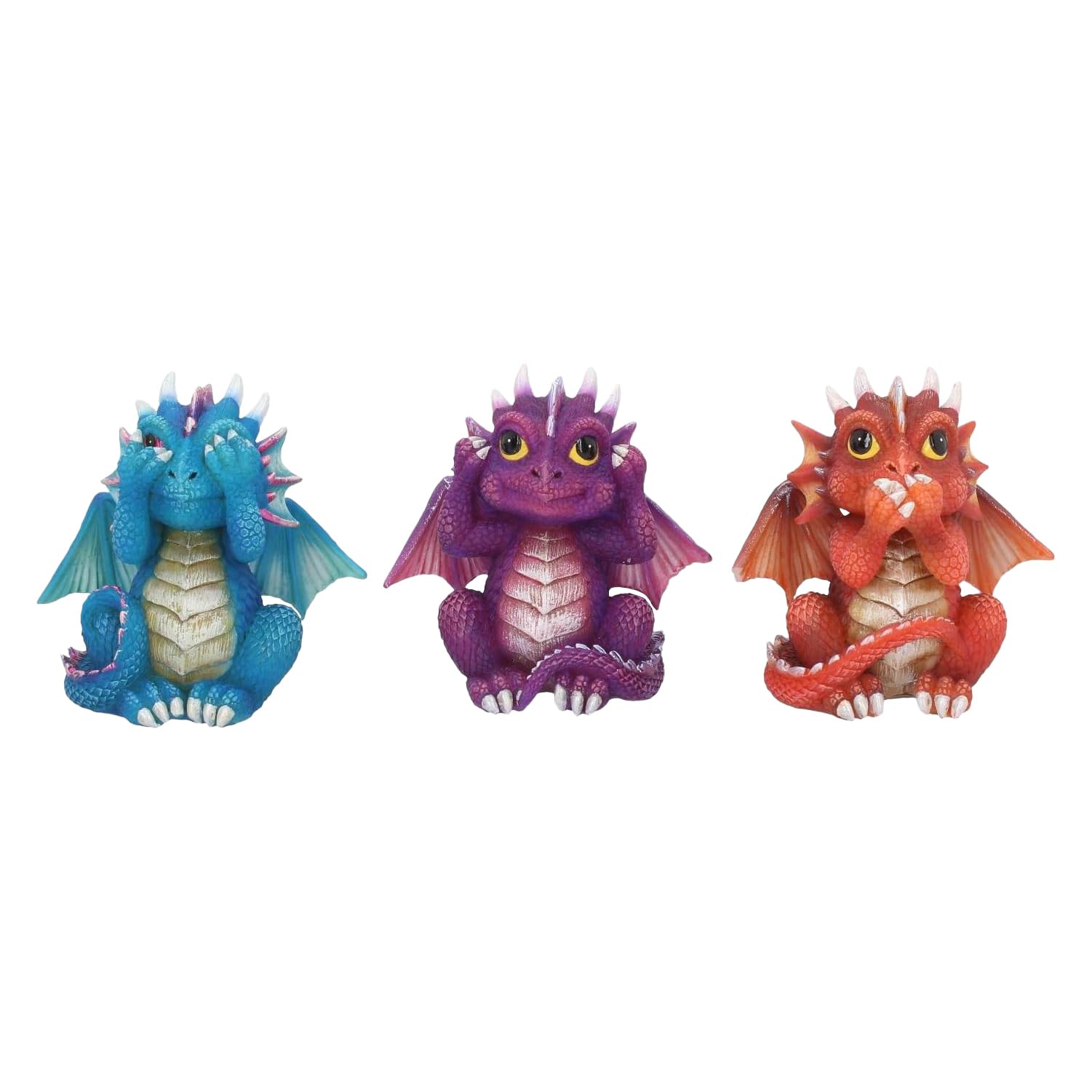 Three Wise Dragonlings Figurines Dragon Ornaments 8.5cm 2