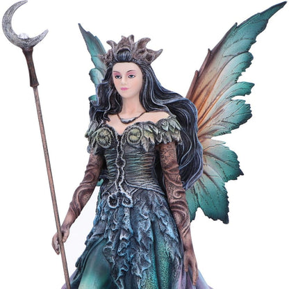 Warden of the Night Sky Fairy Figurine with Moon Staff and Wings 5