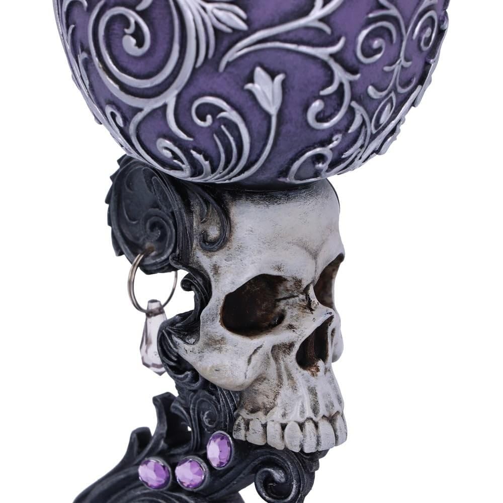 Deaths Desire Twin Skull Heart Set of Two Goblets 18.5cm 2 8