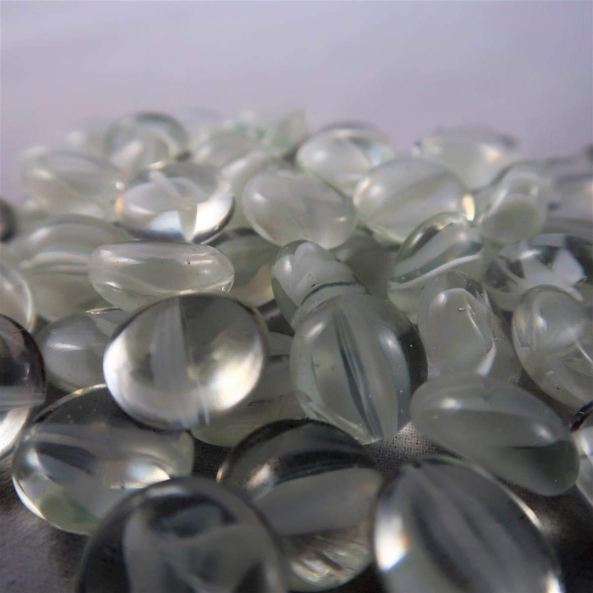 Chessex 01162 White Cats eye Glass Stones Qty 40 or more in 5 inches Tube 1