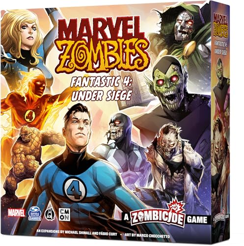 Marvel Zombies: A Zombicide Game - Fantastic 4: Under Siege - Defend or Corrupt Marvel's First Family in the Apocalypse! Cooperative Strategy Game, Ages 14+, 1-6 Players, 90 Min Playtime, Made by CMON