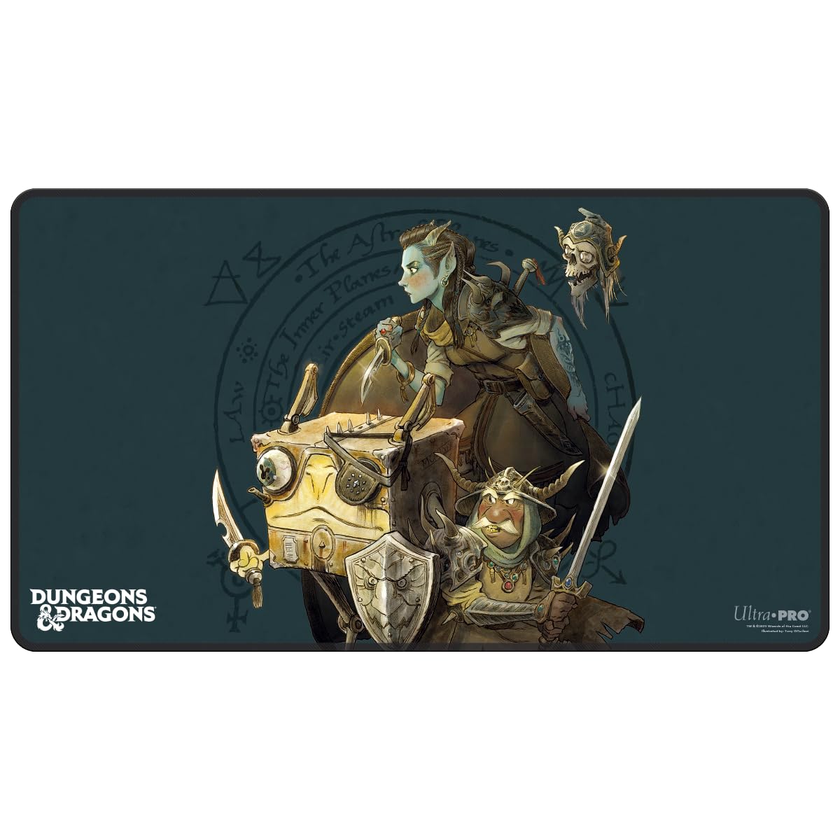 Ultra Pro - Dungeons & Dragons Planescape: Turn of Fortune’s Wheel Black Stitched Card Playmat, Use as Oversize Mouse Pad, Gaming Playmat, TCG Card Game Playmat, Protect Cards During Gameplay 1