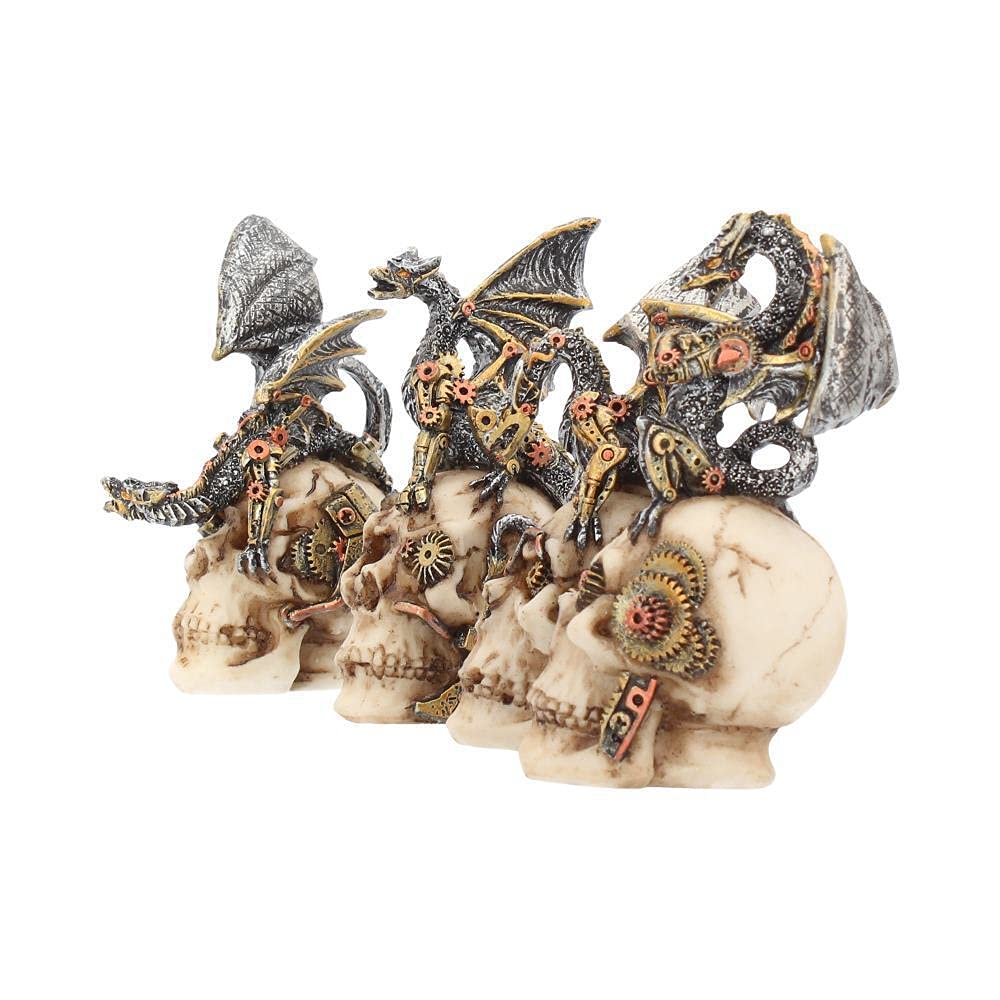 Mind Machines Steampunk Dragons Skulls Set of 4 10.5cm