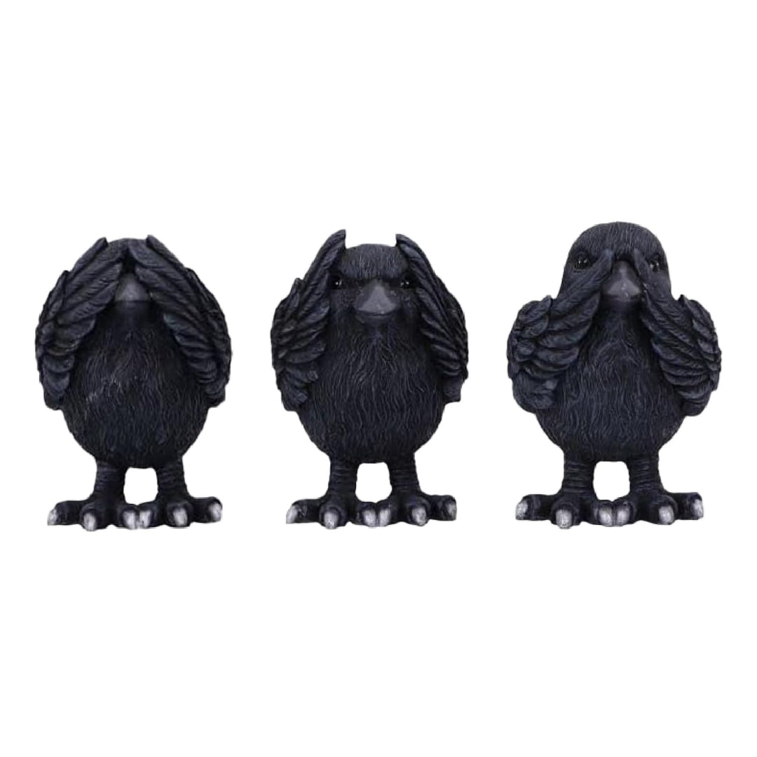Three Wise Ravens Figurines 8.7cm
