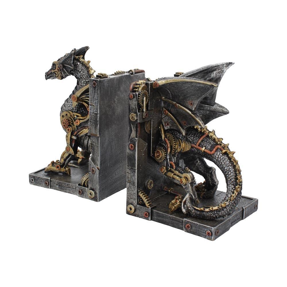 Dracus Machina Steampunk Dragon Bookends 27cm 2