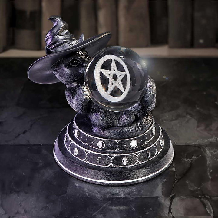 Cult Cuties Purrah Witch Cat Ornament Holding a Crystal Ball Purrahs Fortune 12.2cm