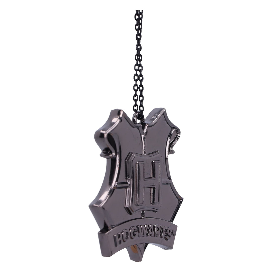 Harry Potter Hogwarts Crest Silver Weighted Hanging Ornament 6cm