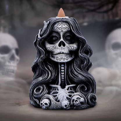 Calaveras Offering Gothic Day of the Dead Inspired Backflow Incense Burner 16cm 6