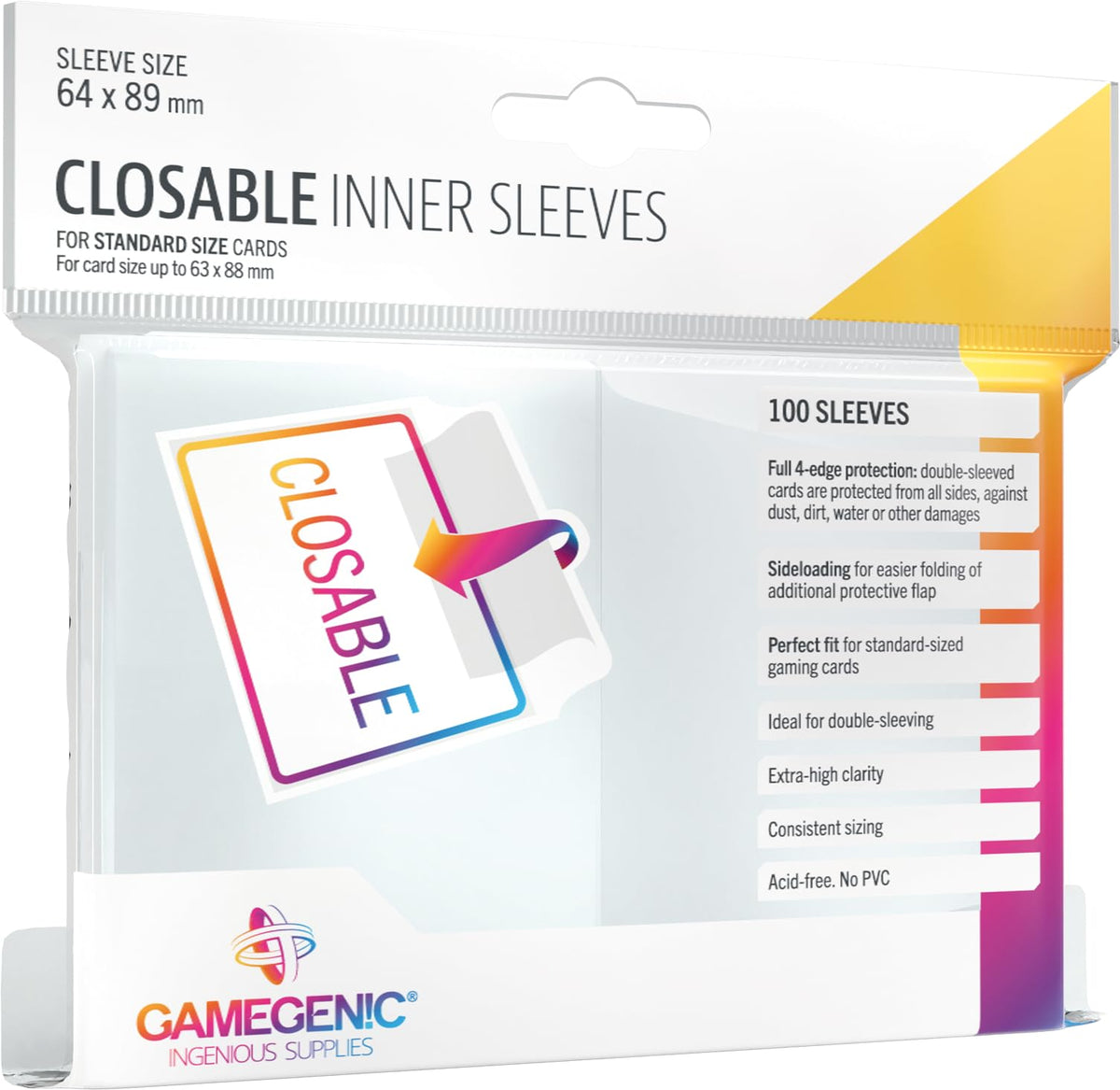GAMEGENIC - Closable Inner Sleeves (100) - Multi-Language 1