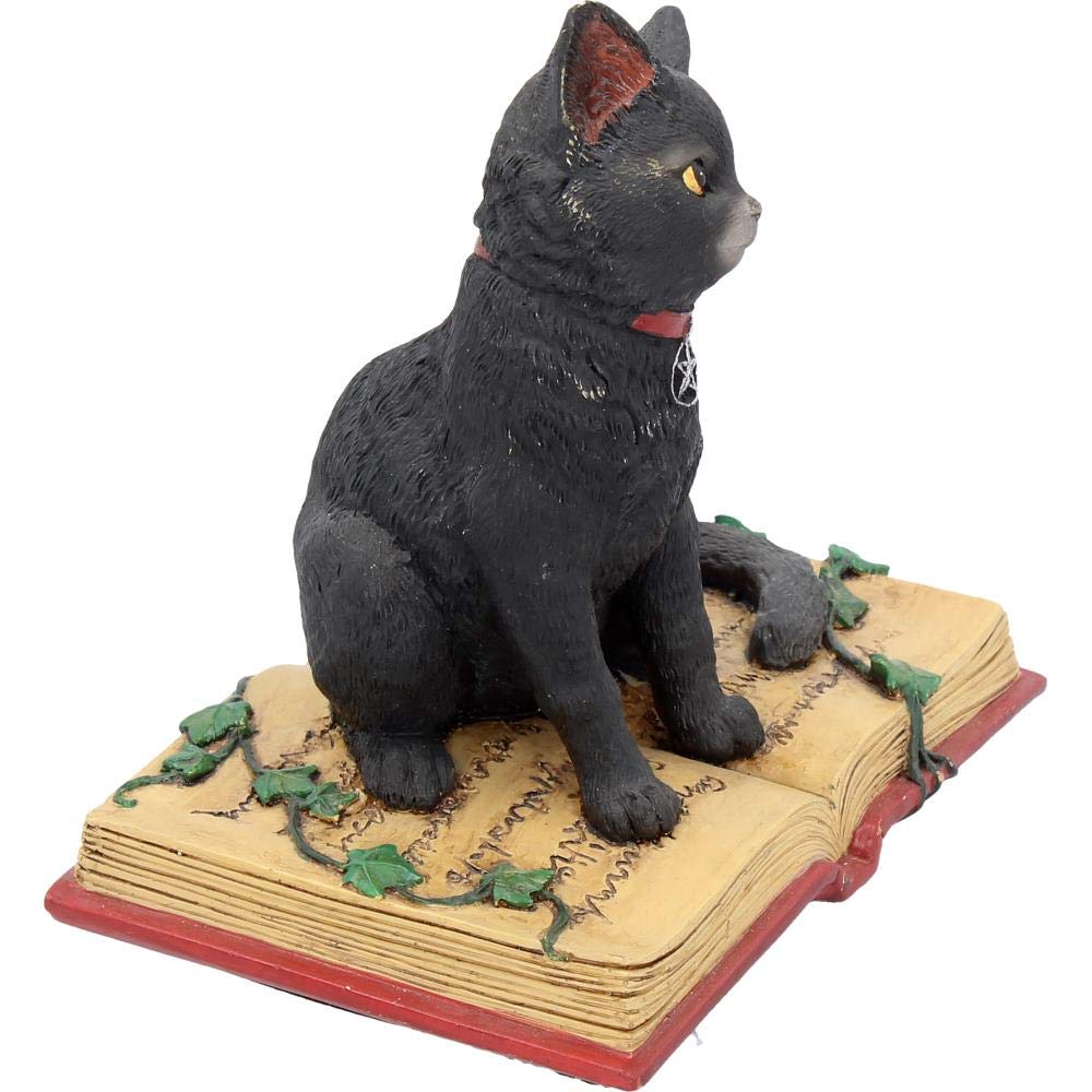 Eclipse Cat Spell Book Figurine Wiccan Witch Gothic Ornament 12cm