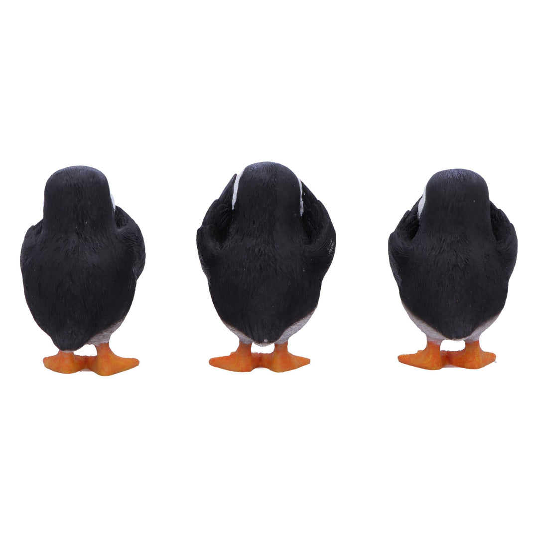 Three Wise Puffin Figurines Puffins 9cm