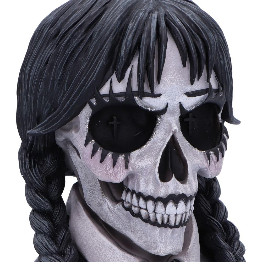 Dark Glare Gothic School Girl Skull by Nemesis Now 16cm
