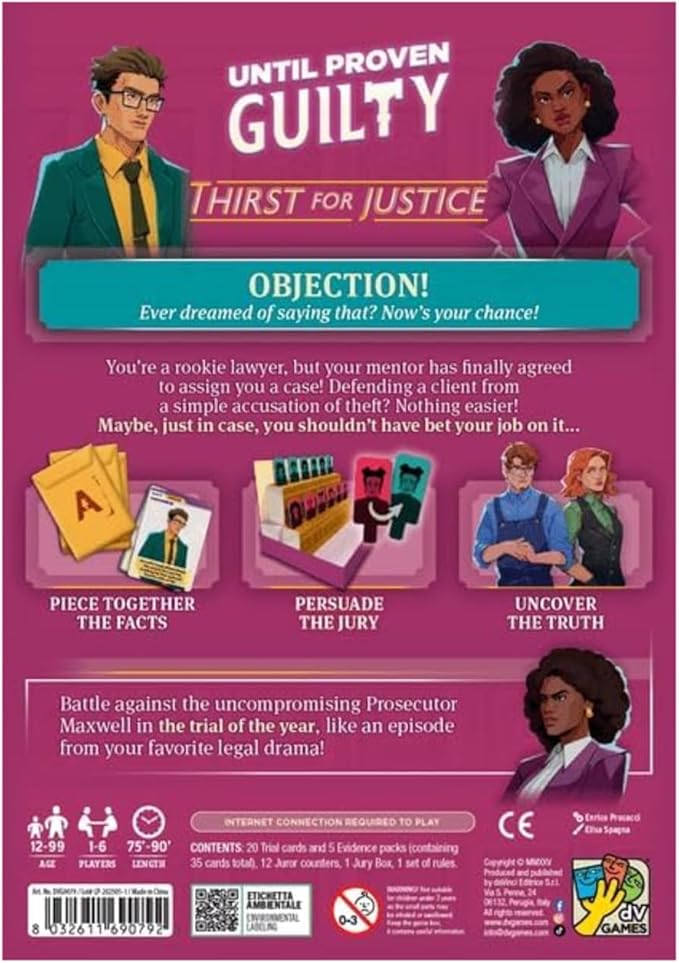 Thirst for Justice Until Proven Guilty Board Game