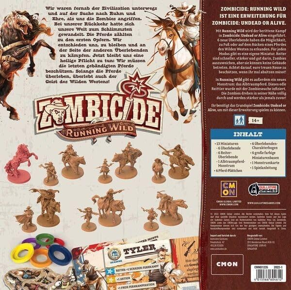 Zombicide Running Wild Expansion Ride or Die Undead West Cooperative Strategy Game 3