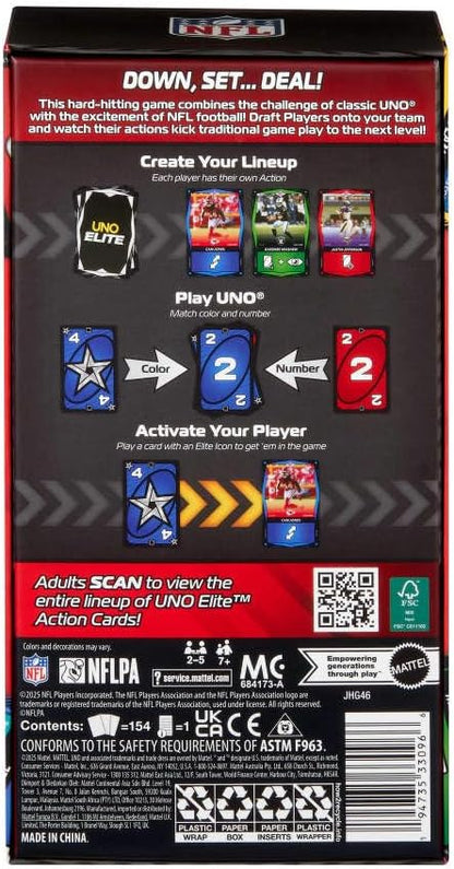 UNO Elite NFL 2025 Core Edition Starter Pack Card Game