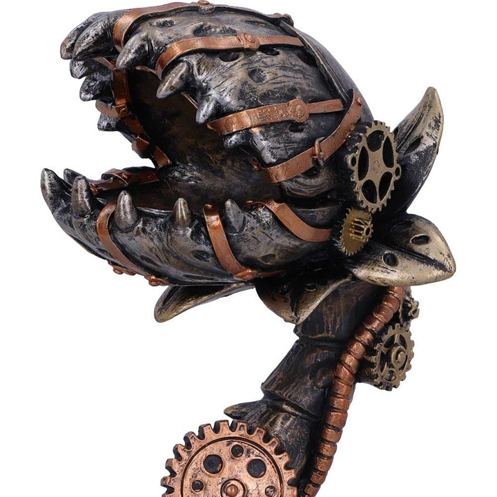 Cogwork Carnivore 243cm Bronze Mechanical Flesh Eating Plant Figurine 24.3cm