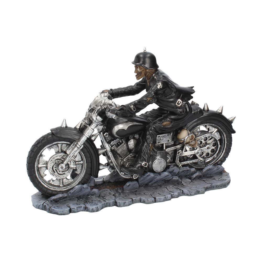 Hell on the Highway Skeleton Motorbike Ornament Figurine 20.5cm